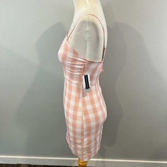 NWT BP Pink Plaid Spaghetti‎ Strap Mini Dress (XXS) - Picture 3 of 7